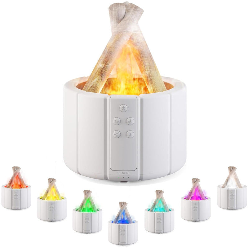 Humidificador de escritorio para aromaterapia con llama simulada para el hogar y la oficina