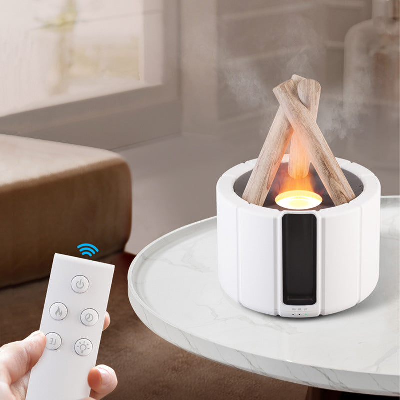 Humidificador de escritorio para aromaterapia con llama simulada para el hogar y la oficina