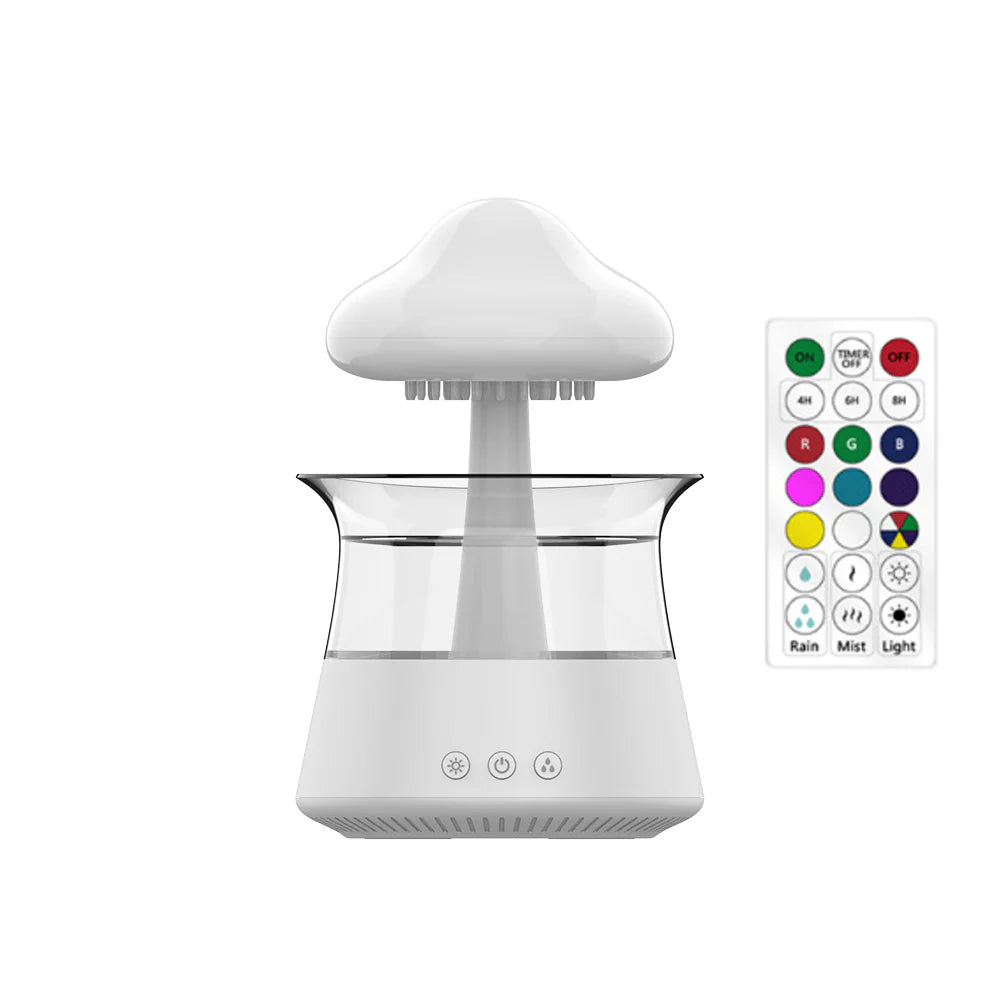 Difusor Relax Cloud Rain: Humidificador ultrasónico de aromaterapia con lámpara de colores