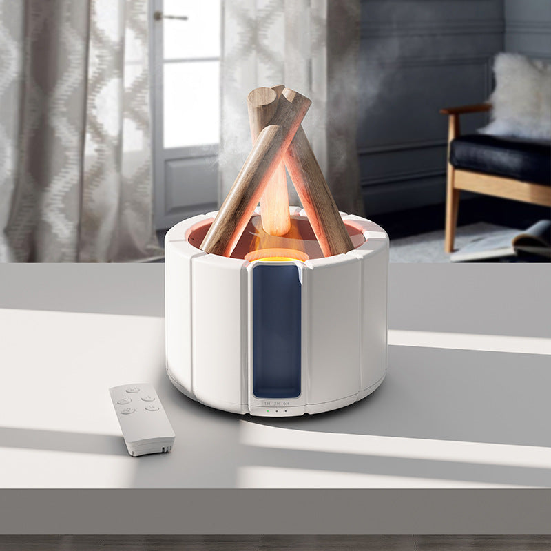 Humidificador de escritorio para aromaterapia con llama simulada para el hogar y la oficina