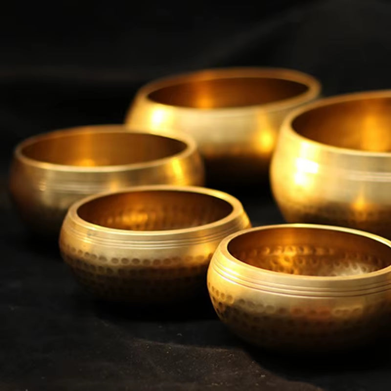 Nepal Tibetan Buddhist Bowl Handmade Singing Bowl Set Cushion Mallet Meditation Storage Bag Meditation Singing Bowl