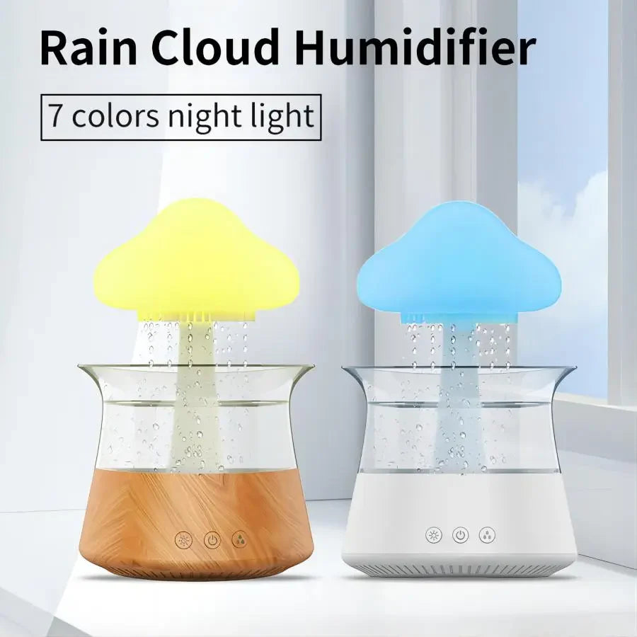 Difusor Relax Cloud Rain: Humidificador ultrasónico de aromaterapia con lámpara de colores