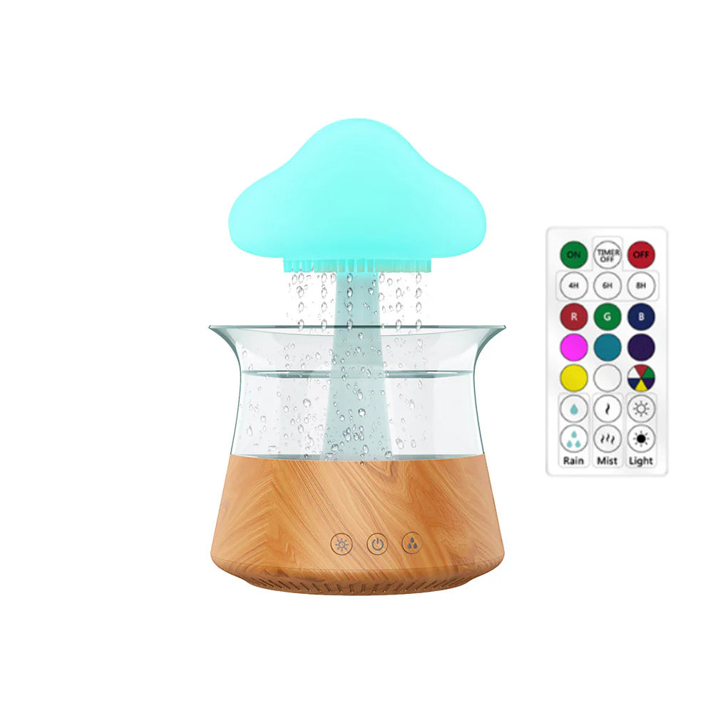Difusor Relax Cloud Rain: Humidificador ultrasónico de aromaterapia con lámpara de colores
