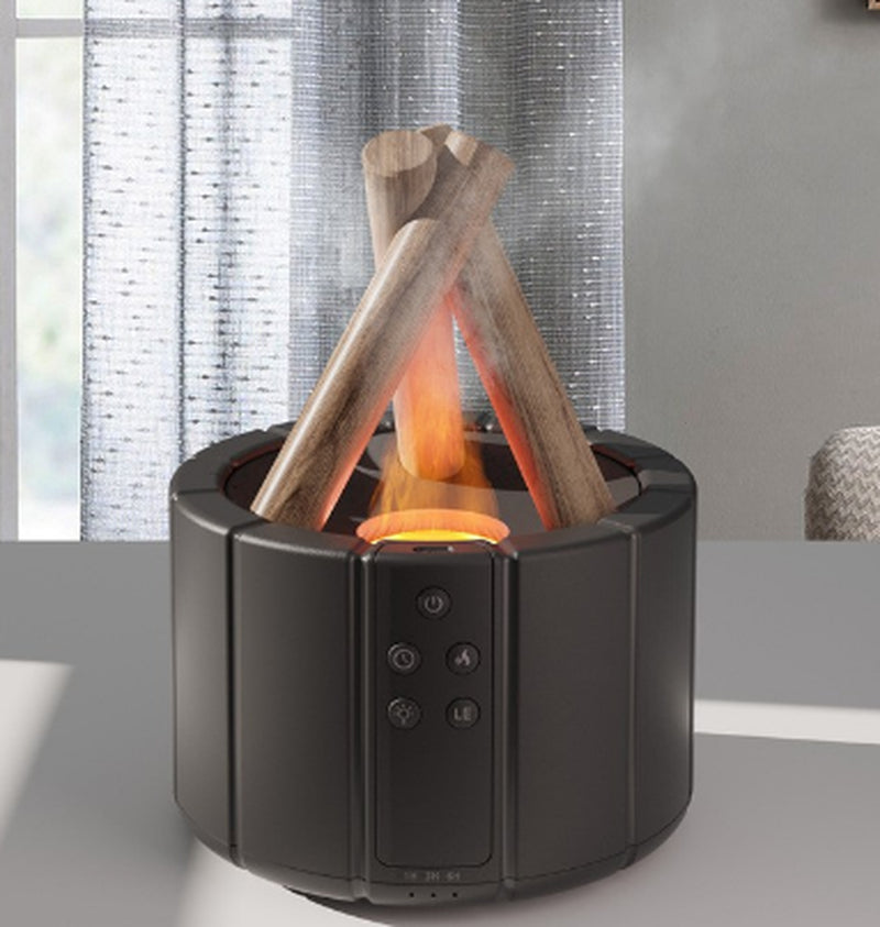 Humidificador de escritorio para aromaterapia con llama simulada para el hogar y la oficina
