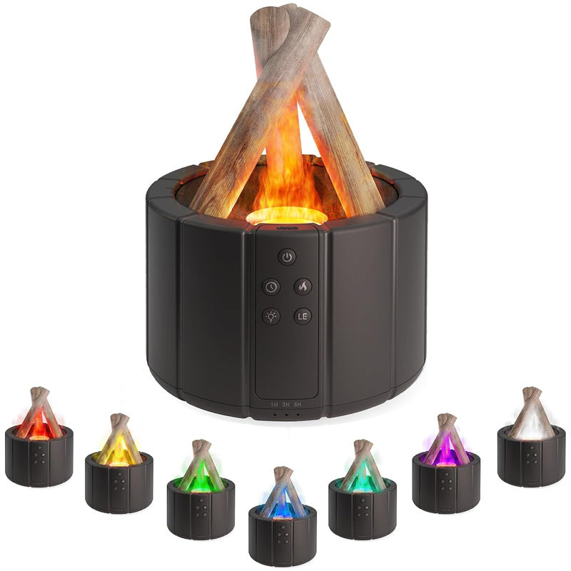 Humidificador de escritorio para aromaterapia con llama simulada para el hogar y la oficina