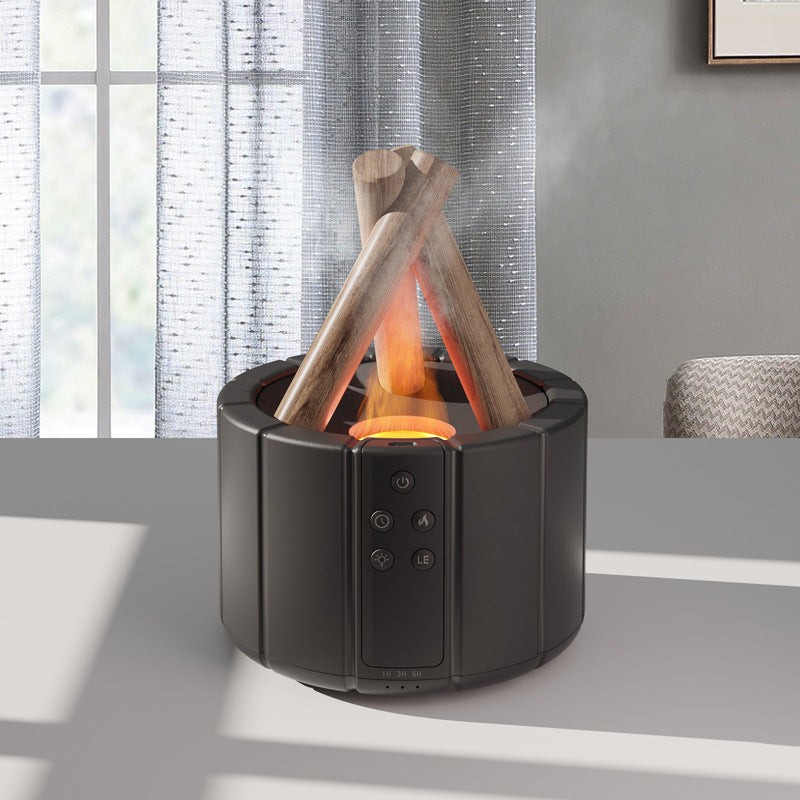 Humidificador de escritorio para aromaterapia con llama simulada para el hogar y la oficina