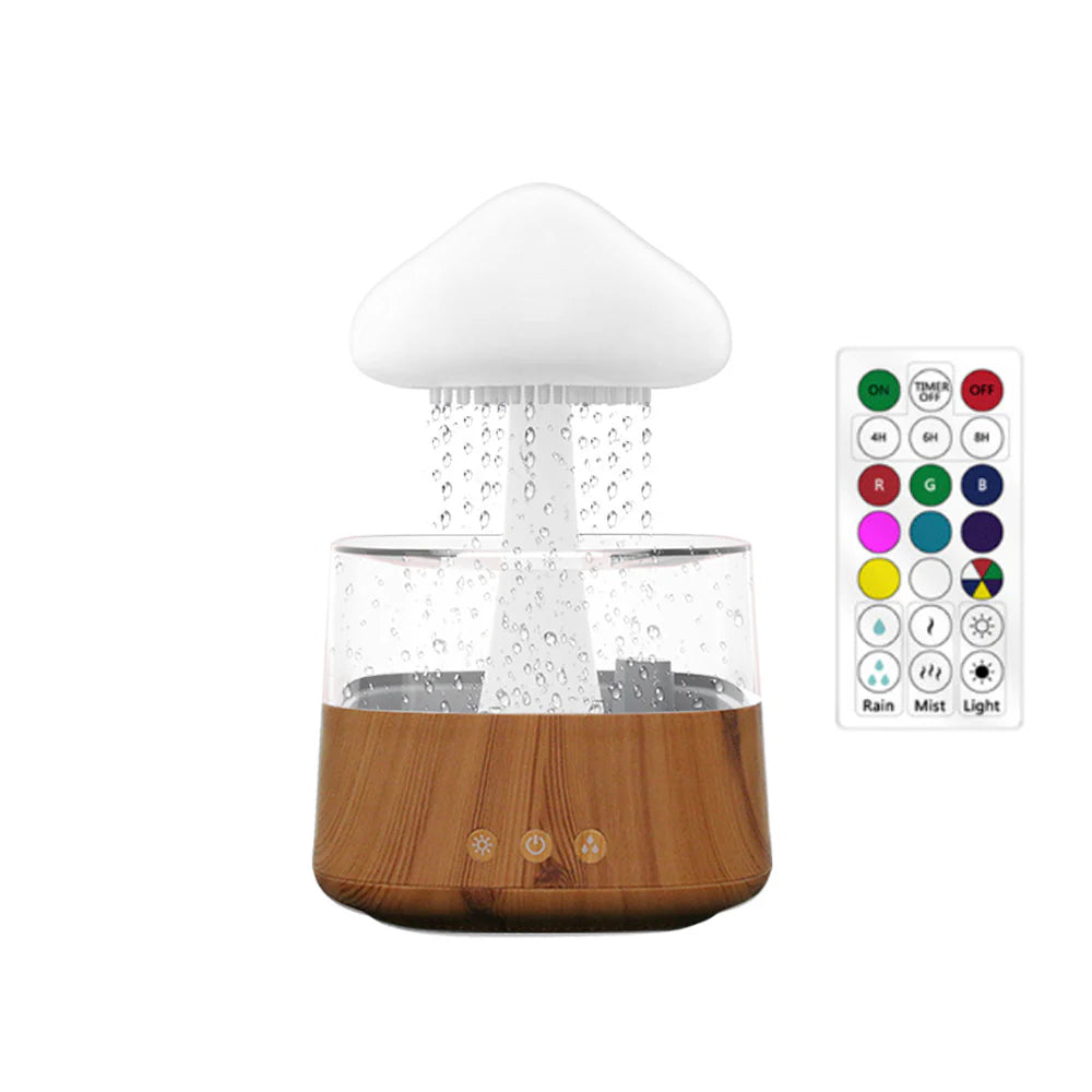 Difusor Relax Cloud Rain: Humidificador ultrasónico de aromaterapia con lámpara de colores